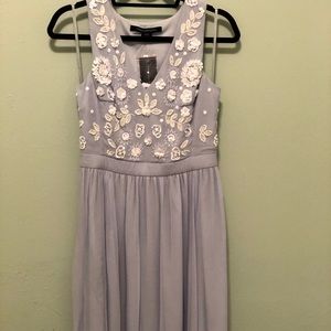 French Connection tea length periwinkle dress